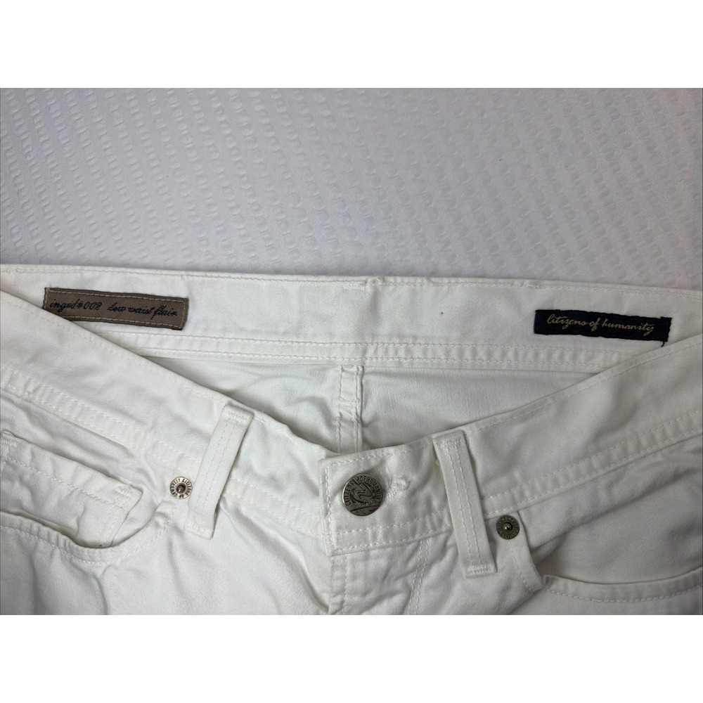 Vintage Citizens of Humanity Ingrid White Low Rise Flare Jeans 100% Cotton 27x30 - Picture 10 of 14